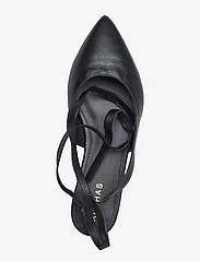 ALOHAS - Ribbon Black Leather Ballet Flats - party wear at outlet prices - black - 3