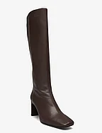 Isobel Coffee Brown Leather Boots - BROWN