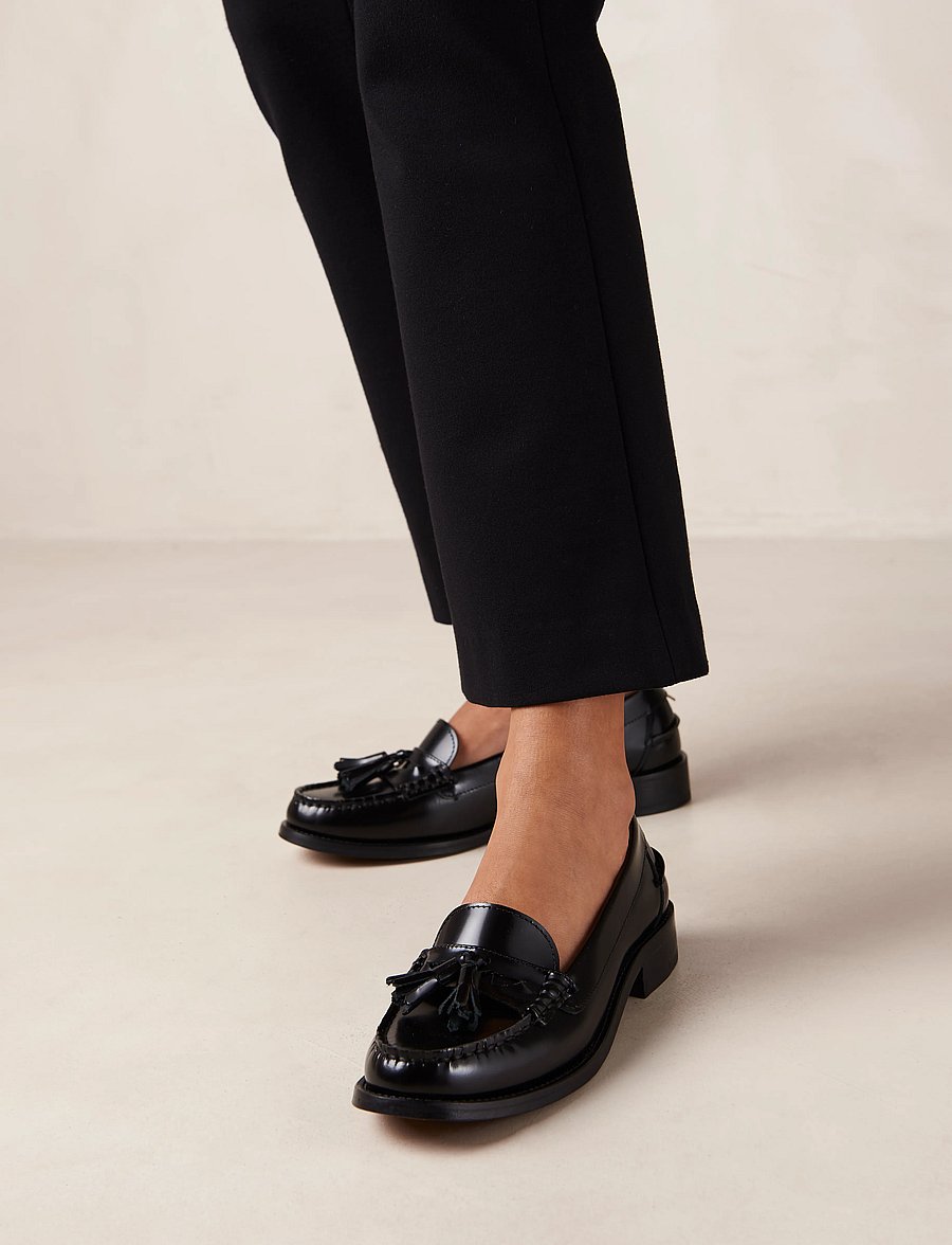 ALOHAS - Terrane Black Leather Loafers - black - 5
