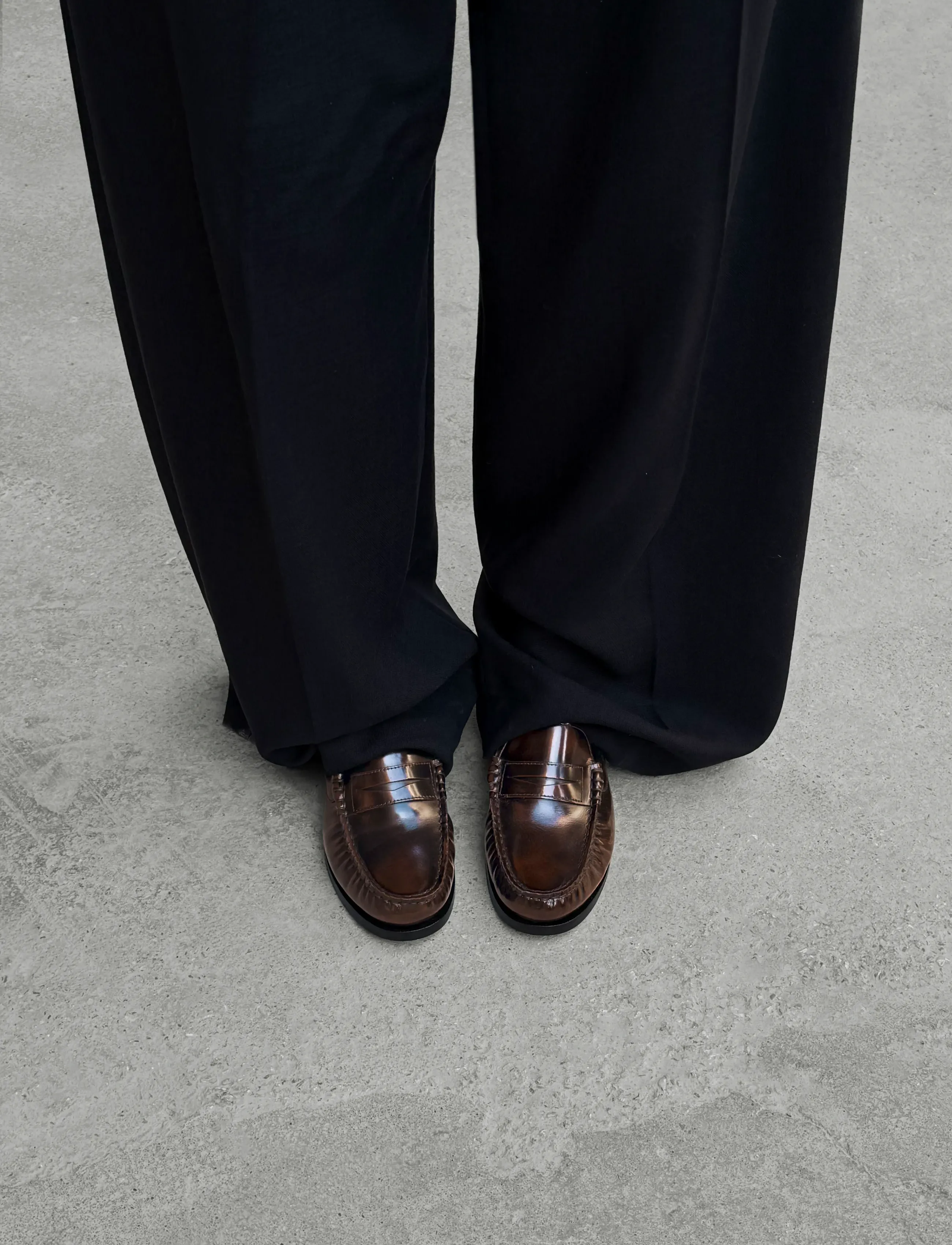 ALOHAS Rivet Vintage Effect Coffee Brown Leather Loafers, Kvinder, Vintage Effekt Penny Loafers, Brun, Str: 36