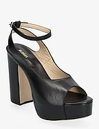 Sadie Black Leather Sandals - BLACK