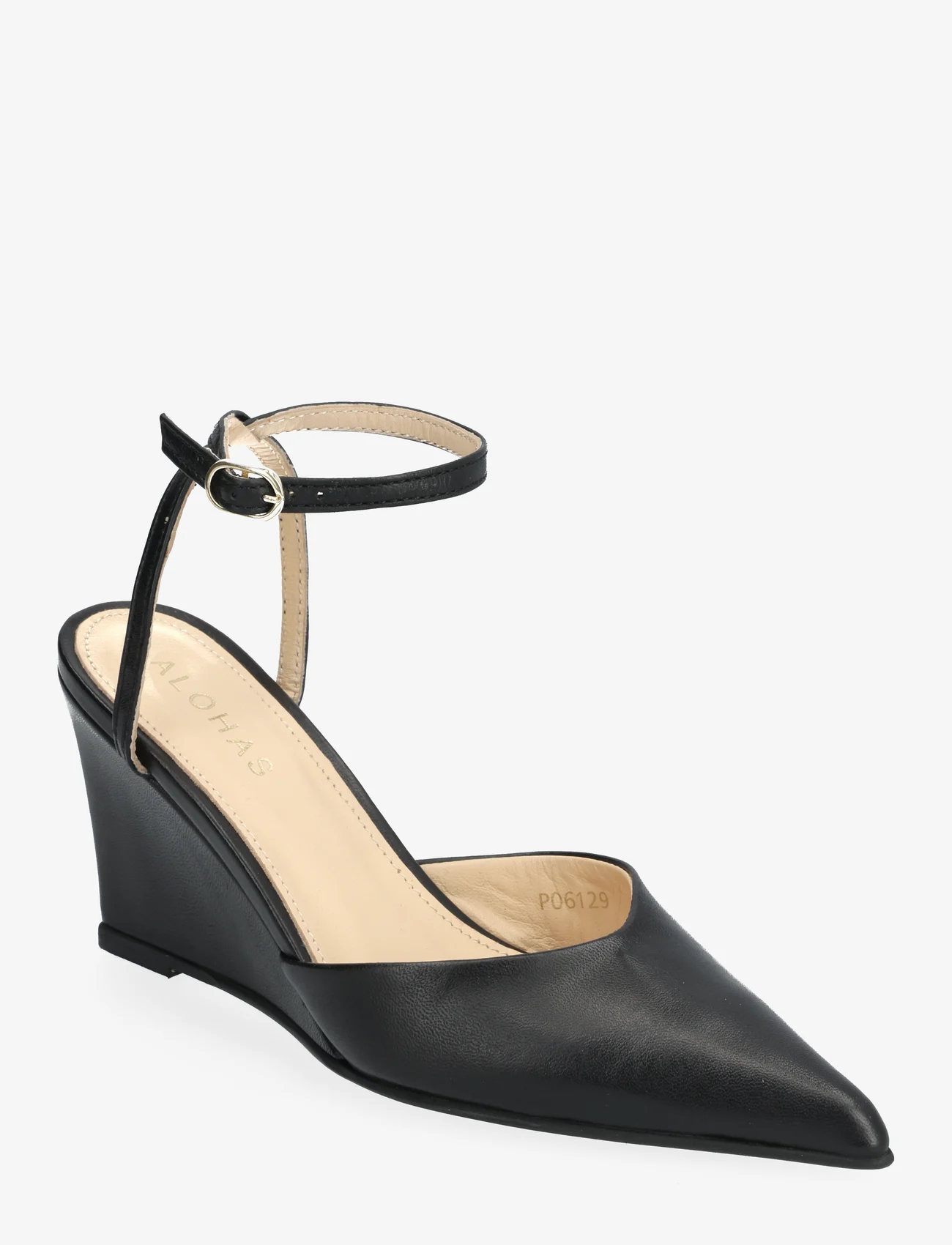 ALOHAS - Polly Black Leather Pumps - heeled slingbacks - black - 0