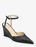 Polly Black Leather Pumps - BLACK