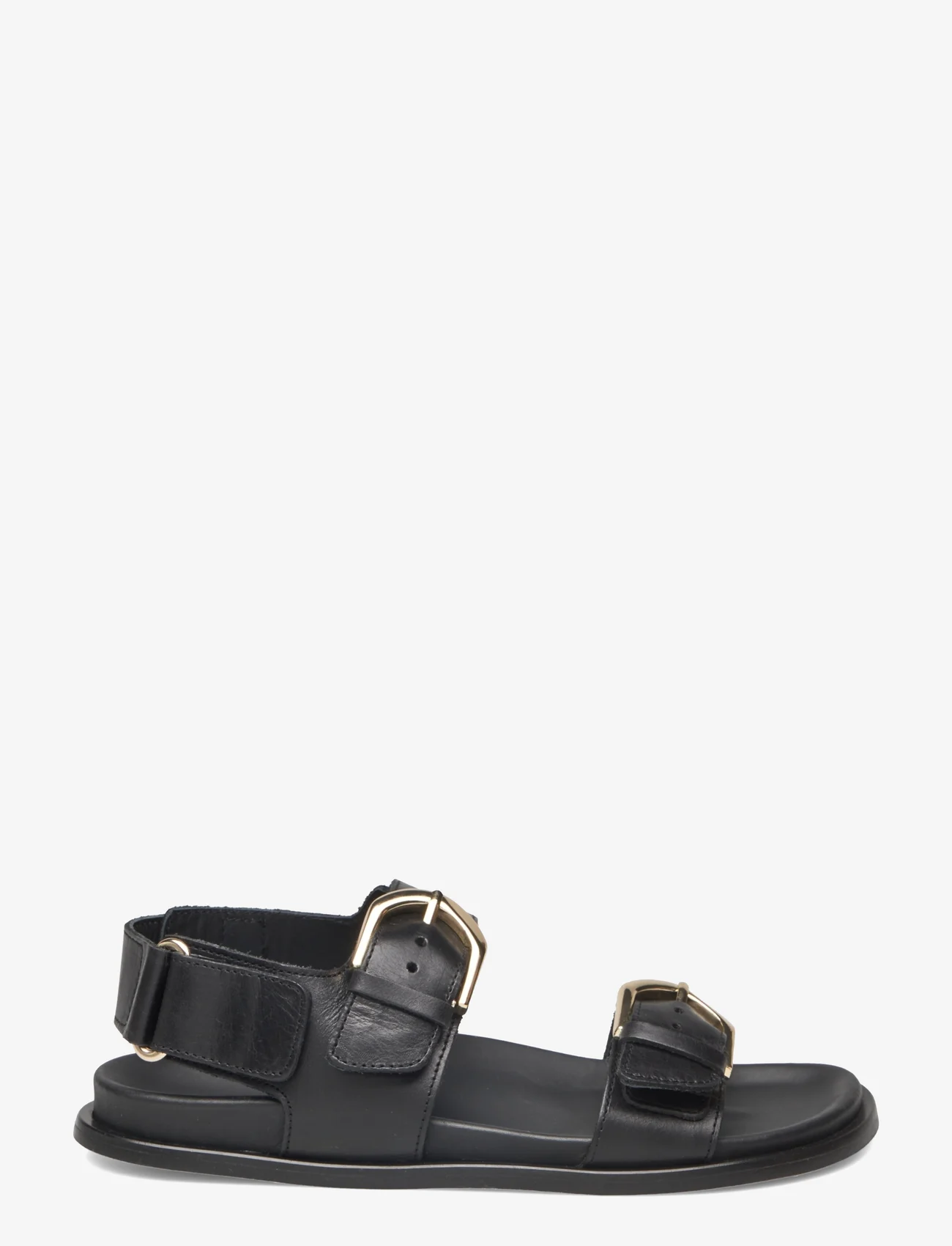 ALOHAS - Leone Black Leather Sandals - flache sandalen - black - 1