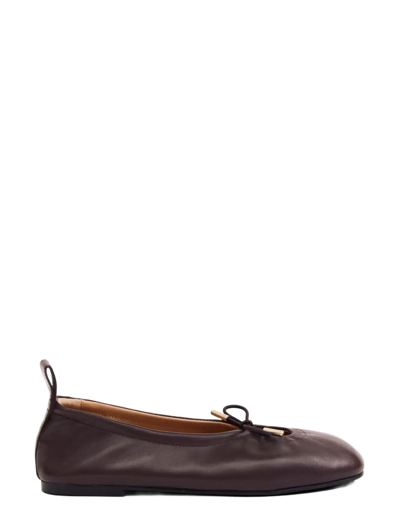 ALOHAS - Rosalind Black Leather Ballet Flats - Īpaši notikumi - brown - 2