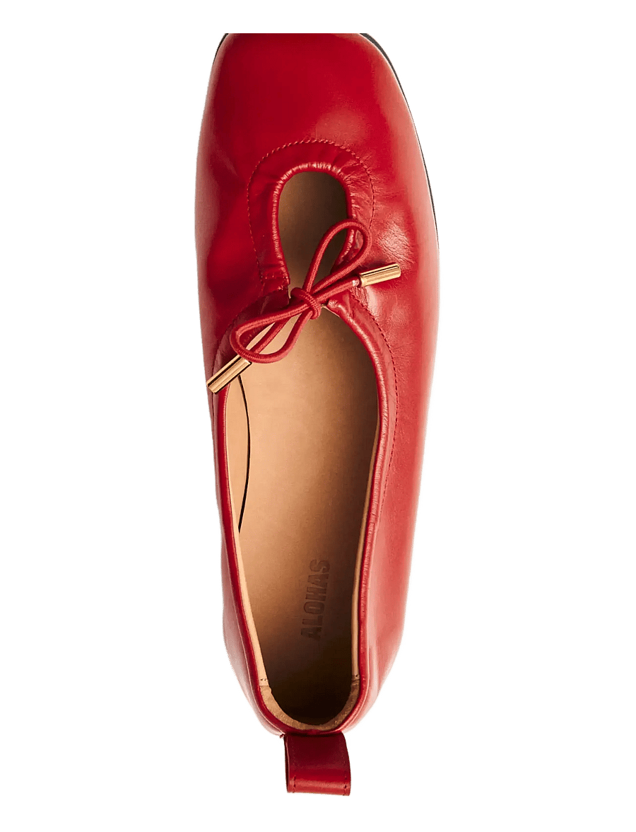 ALOHAS - Rosalind Black Leather Ballet Flats - special occasions - red - 3