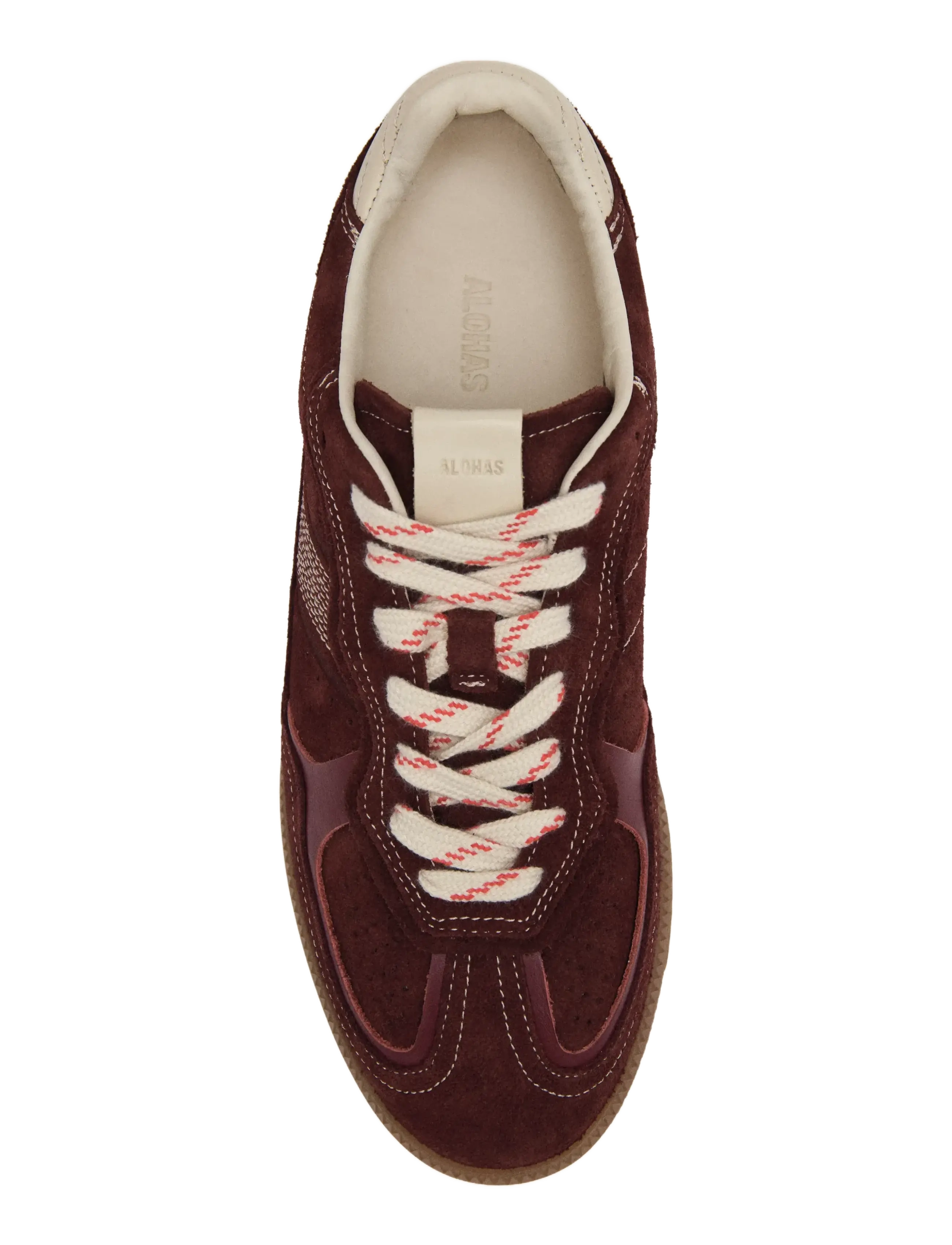 ALOHAS - Tb.490 Rife Chocolate Cream Leather Sneakers - lave sneakers - dark burgundy - 3