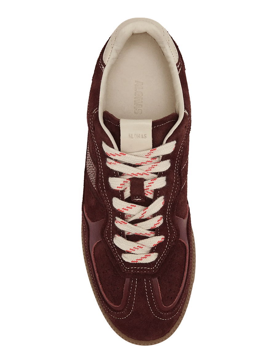 ALOHAS - Tb.490 Rife Chocolate Cream Leather Sneakers - lave sneakers - dark burgundy - 3