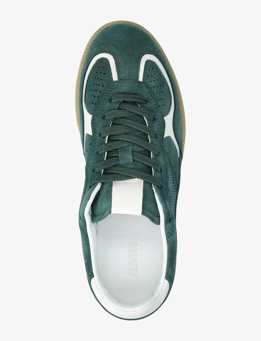 ALOHAS - Tb.490 Rife Cornflower Blue Cream Leather Sneakers - madala säärega tossud - green - 3