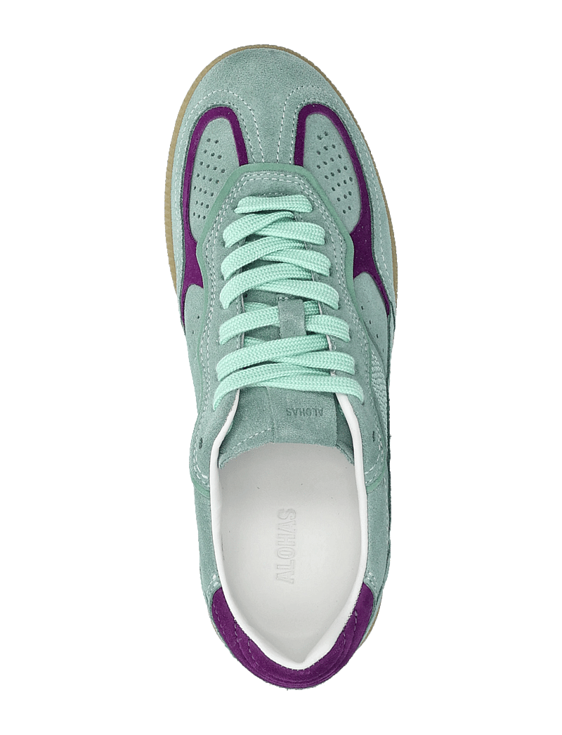 ALOHAS - Tb.490 Rife Burgundy Cream Leather Sneakers - niedrige sneakers - maui blue - 3