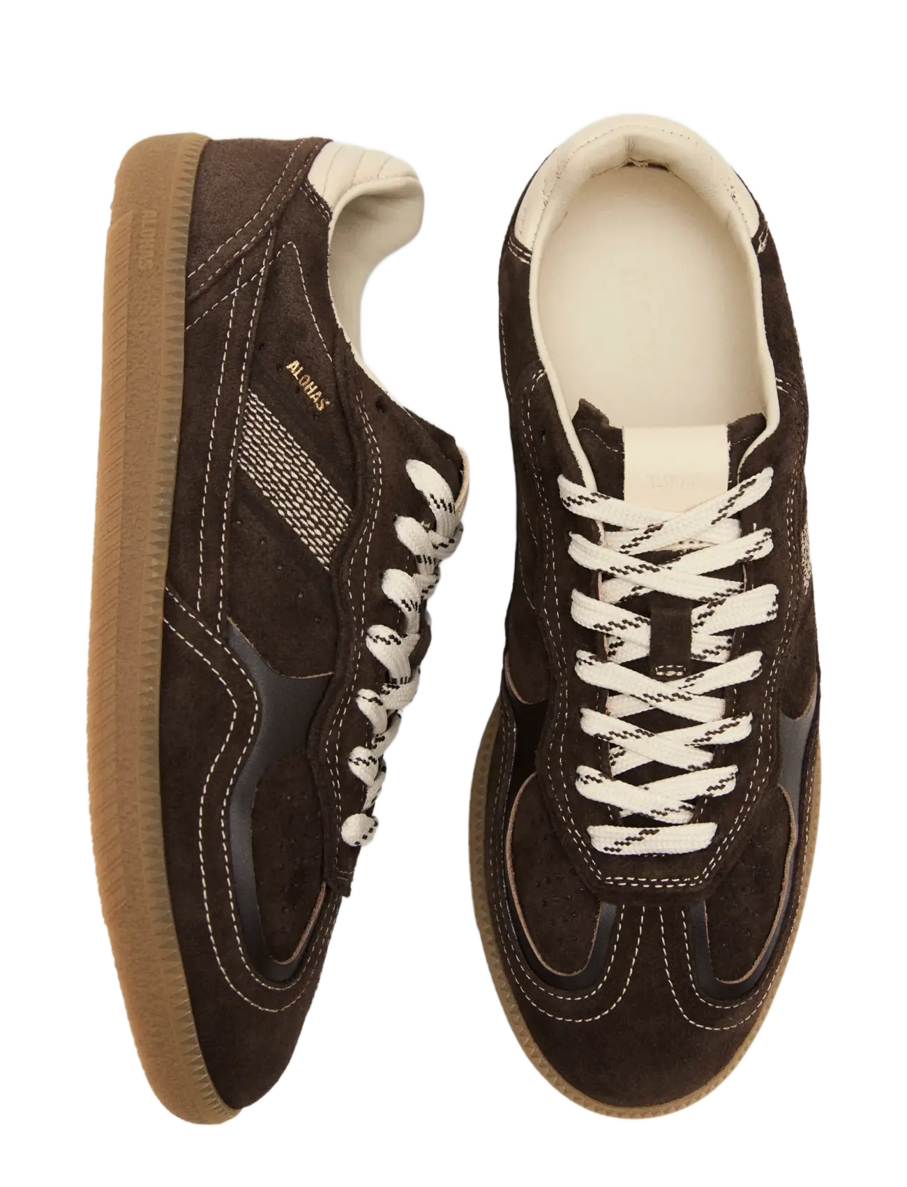 ALOHAS - Tb.490 Rife Chocolate Cream Leather Sneakers - lave sneakers - sudan brown - 5