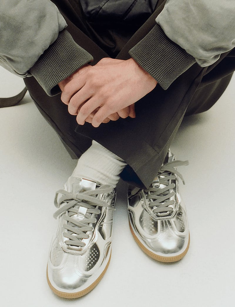 ALOHAS - Tb.490 Rife Shimmer Silver Cream Leather Sneakers - låga sneakers - rife shimmer silver cream - 0