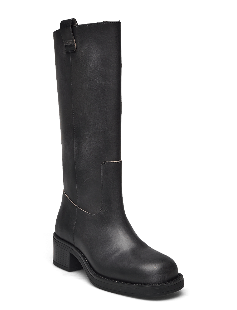 ALOHAS - Sajan Vintage Effect Black Leather Boots - põlveni saapad - black - 1