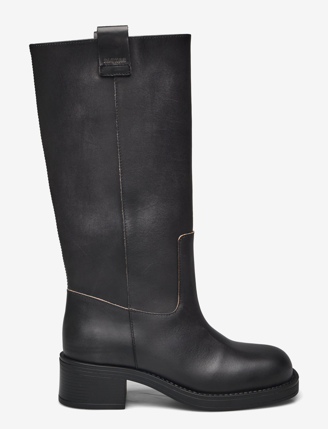 ALOHAS - Sajan Black Leather Boots - knähöga stövlar - black - 1