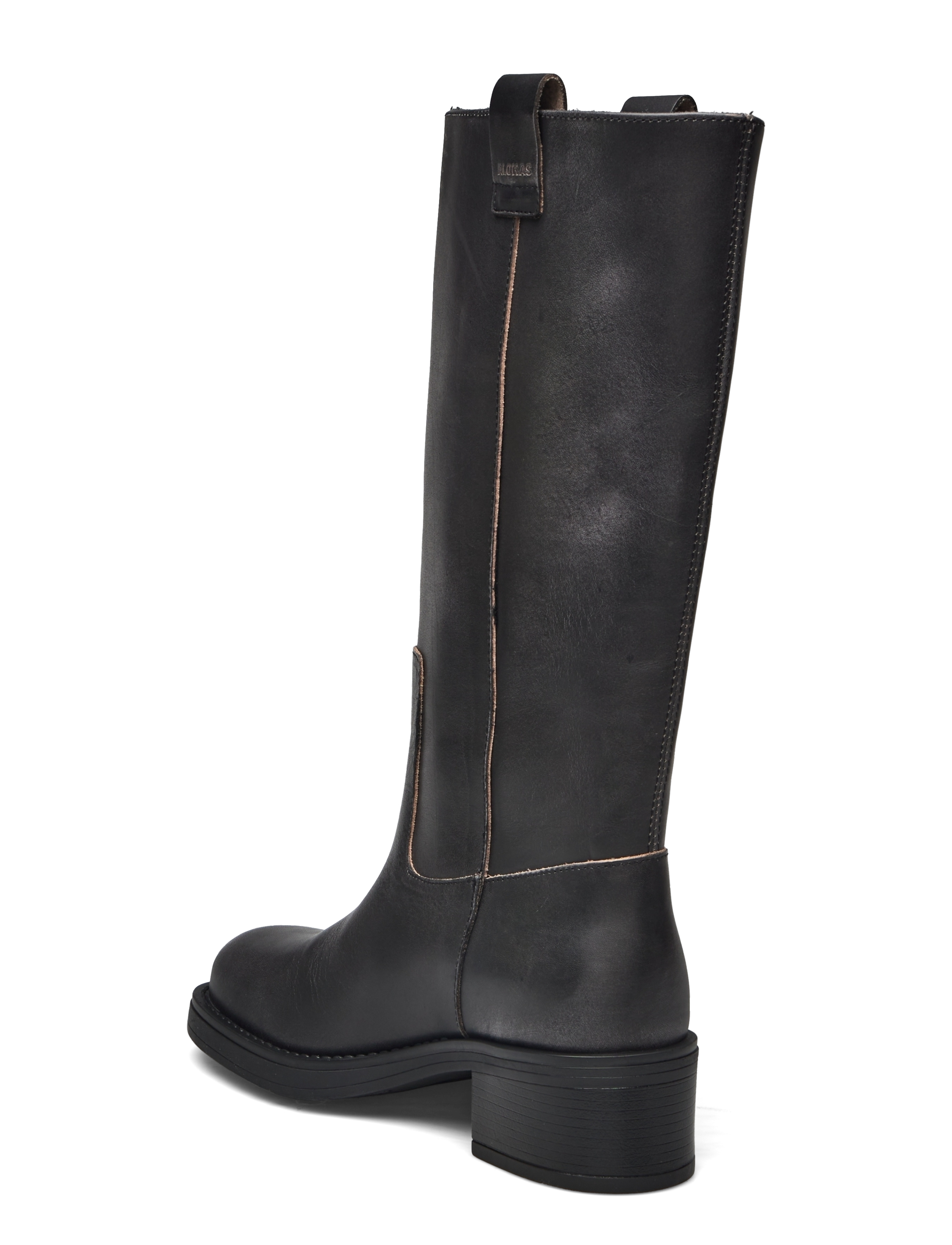 ALOHAS - Sajan Vintage Effect Black Leather Boots - põlveni saapad - black - 3