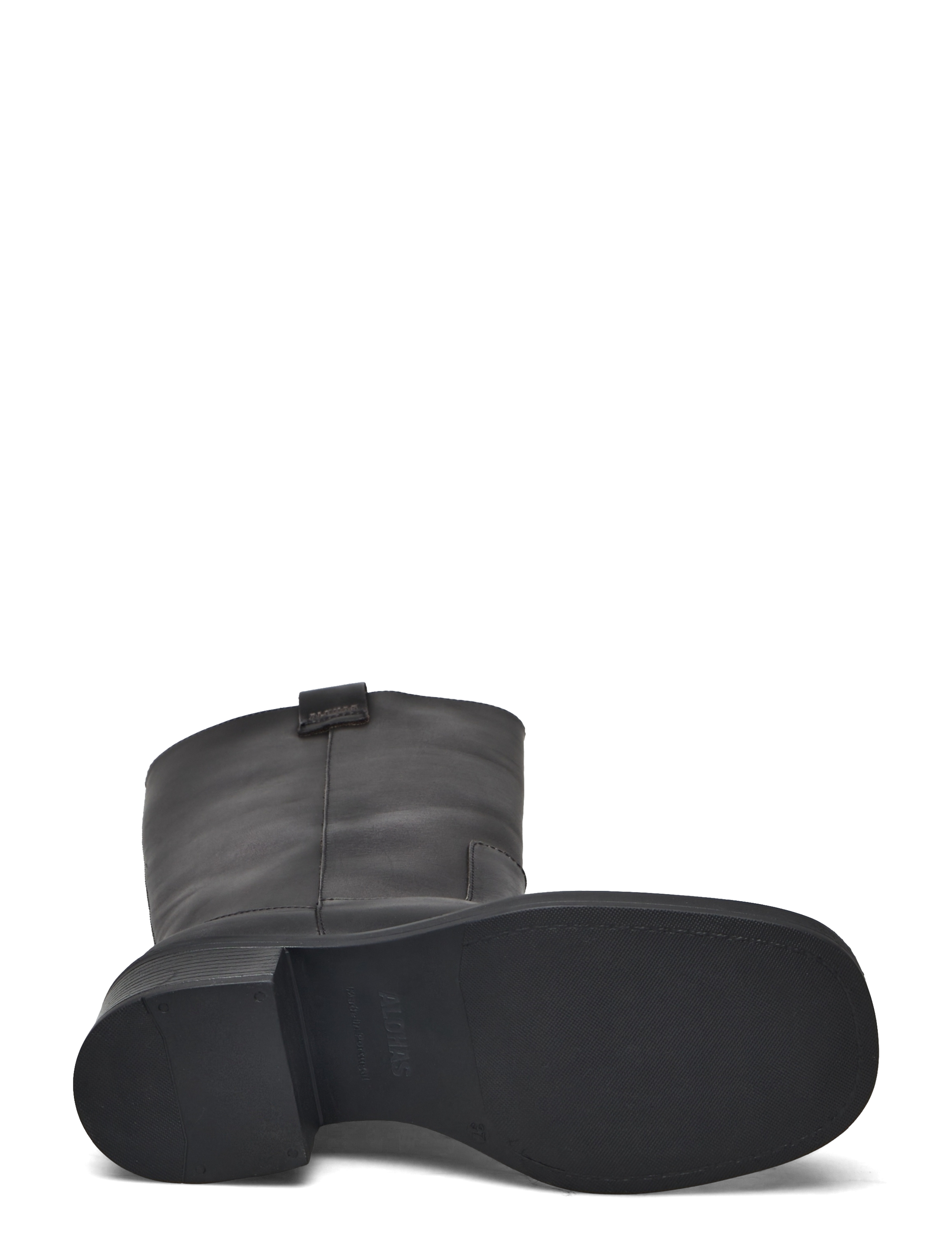 ALOHAS - Sajan Brown Leather Boots - kniehohe stiefel - black - 5