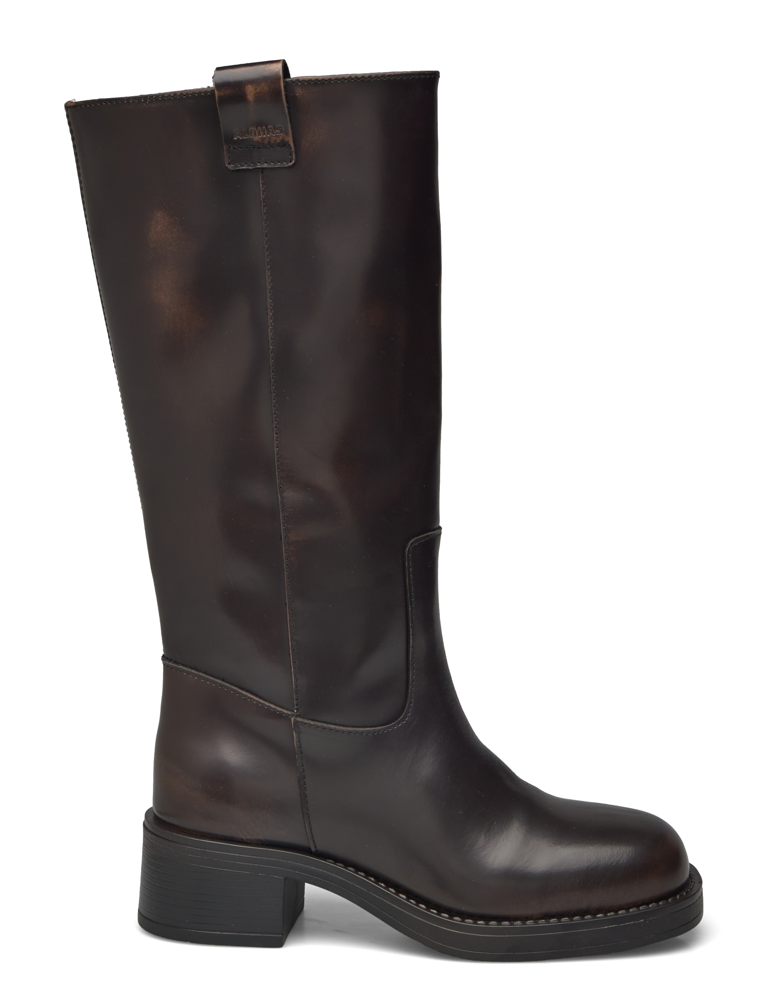 ALOHAS - Sajan Brown Leather Boots - kniehohe stiefel - brown - 2