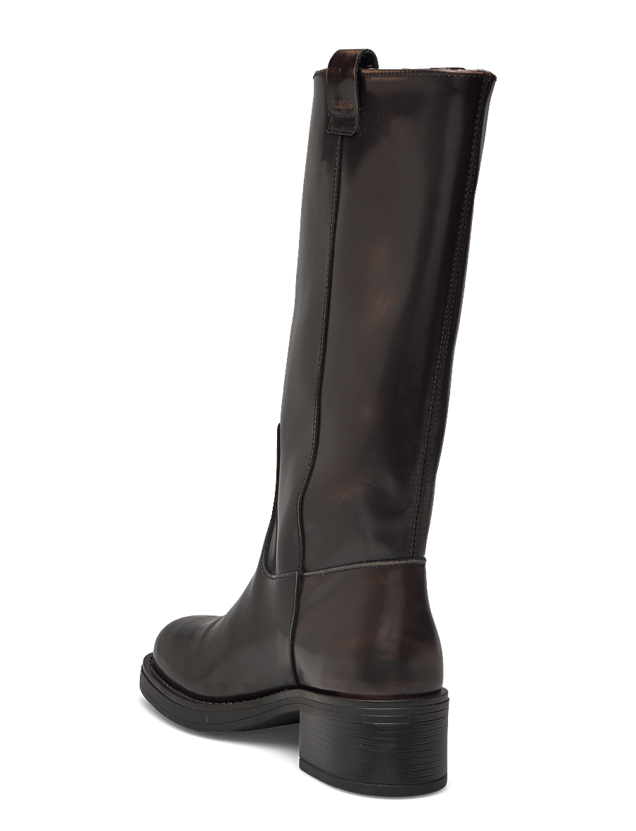 ALOHAS - Sajan Vintage Effect Black Leather Boots - knähöga stövlar - brown - 3