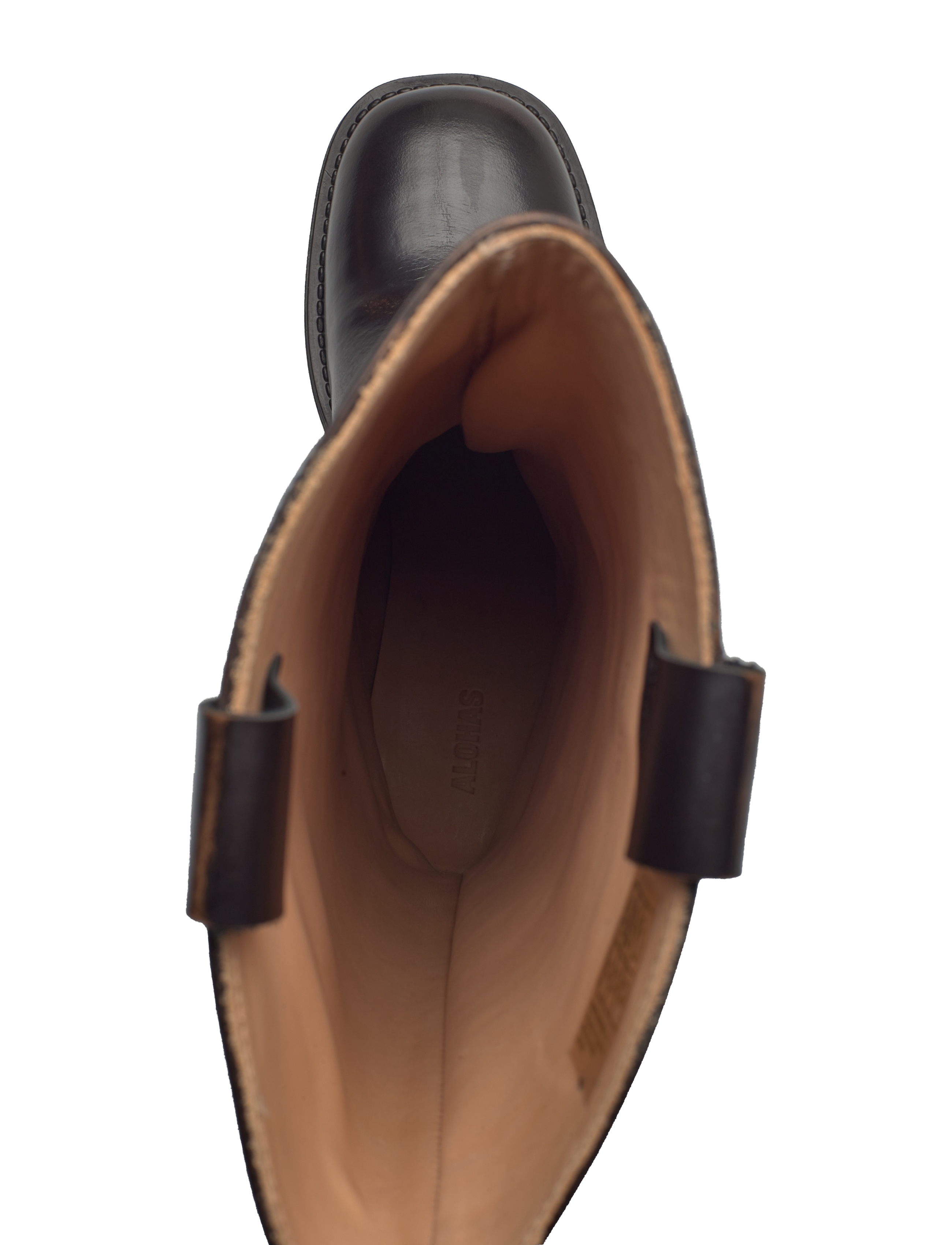 ALOHAS - Sajan Brown Leather Boots - kniehohe stiefel - brown - 4