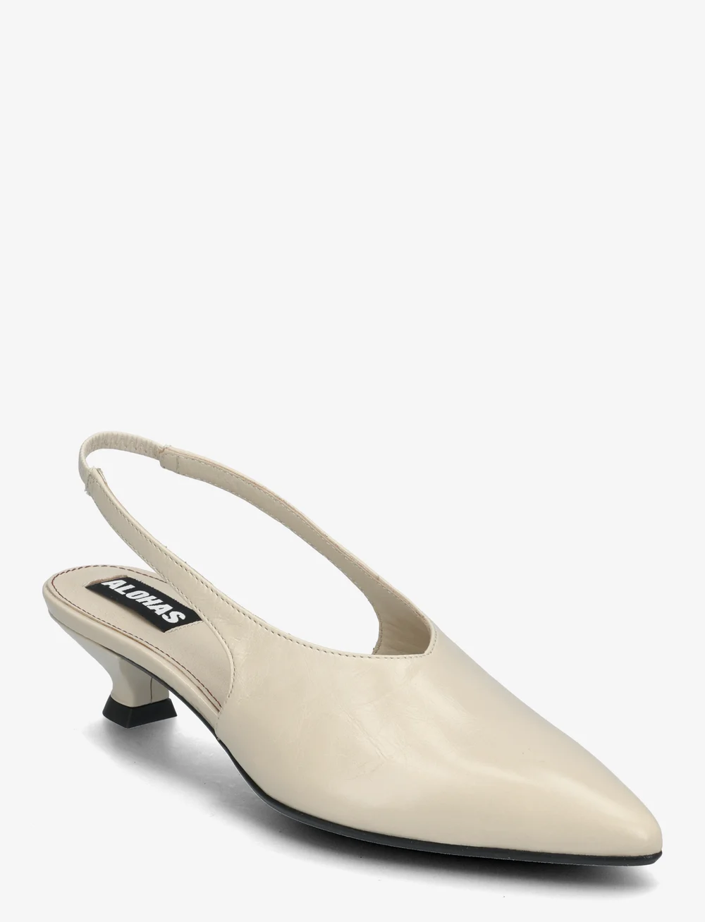 ALOHAS - Eros Black Leather Pumps - slingbacks mit absatz - cream - 0