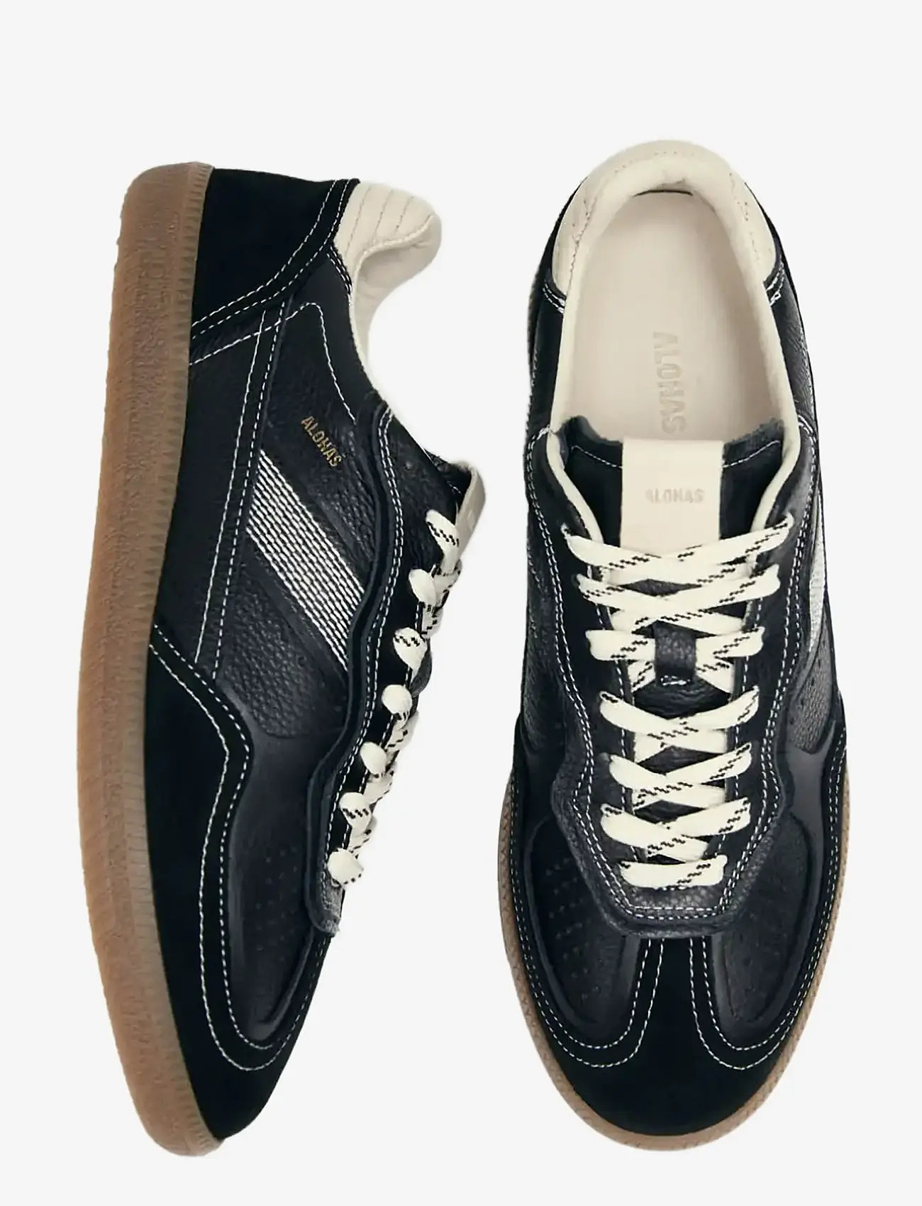 ALOHAS - Tb.490 Rife Grain White Burgundy Leather Sneakers - konfirmatsioon - black - 3