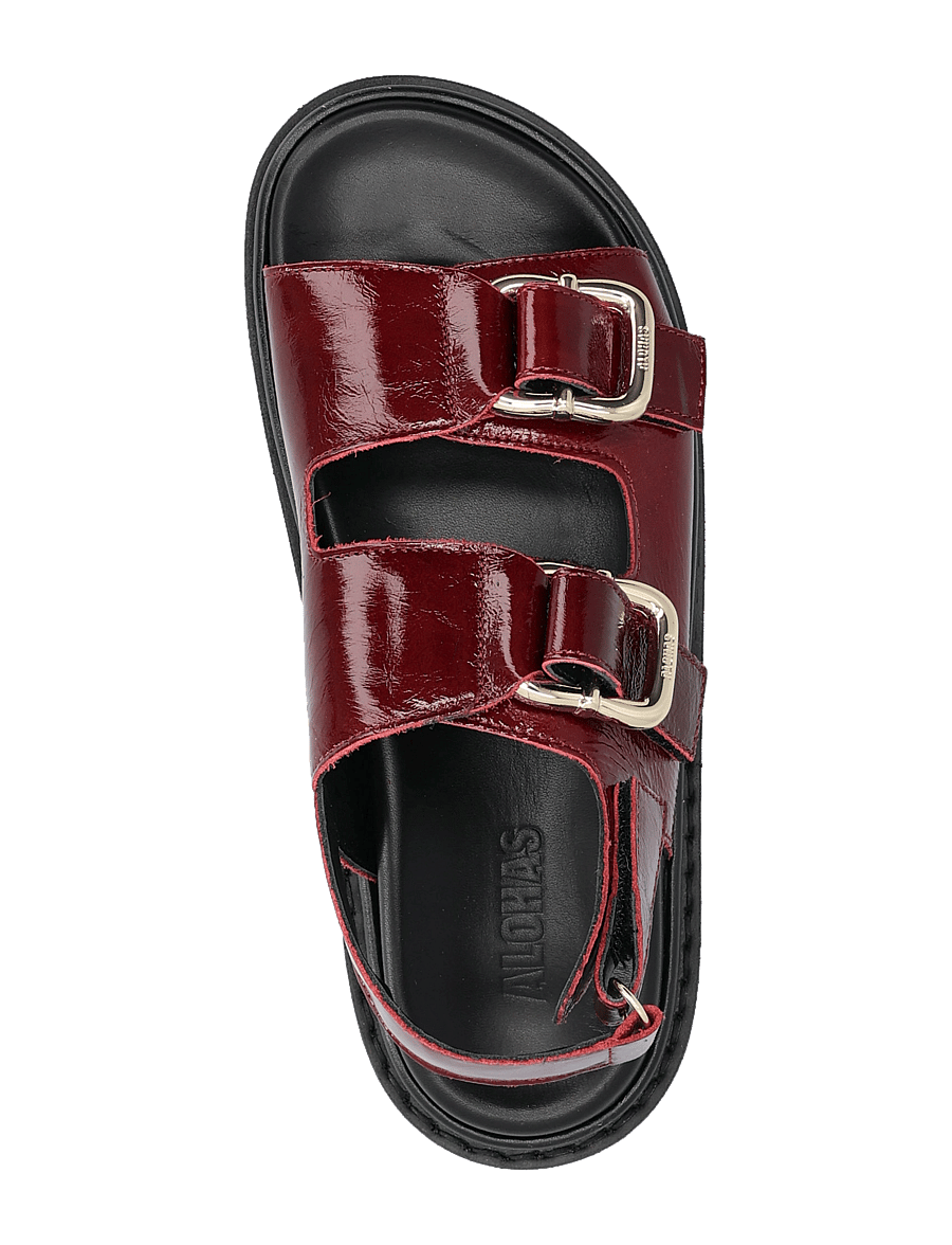 ALOHAS - Harper Onix Leather Sandals - sandales plates - beet red - 4