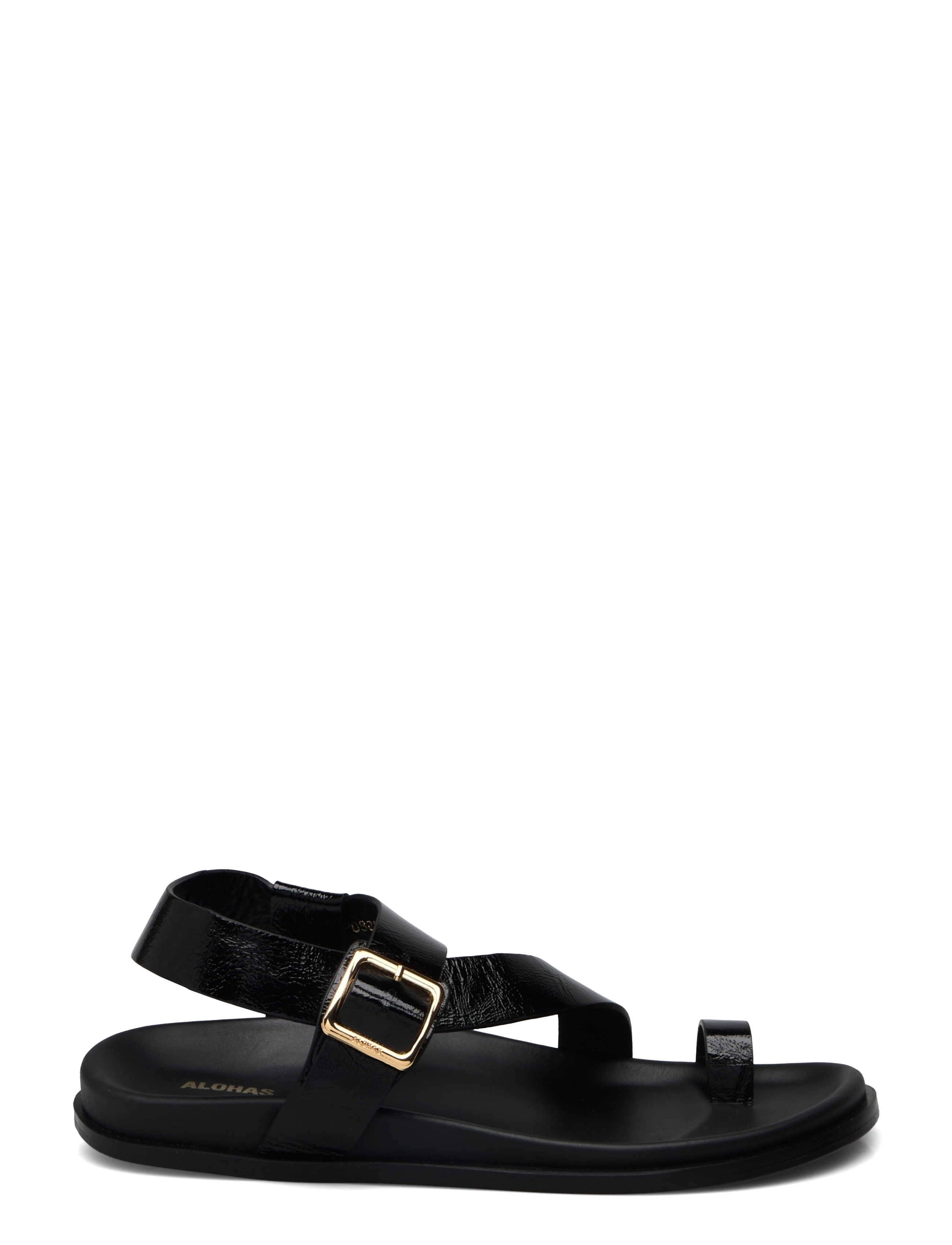 ALOHAS - Siren Leather Sandals - flatir sandalar - onix black - 1