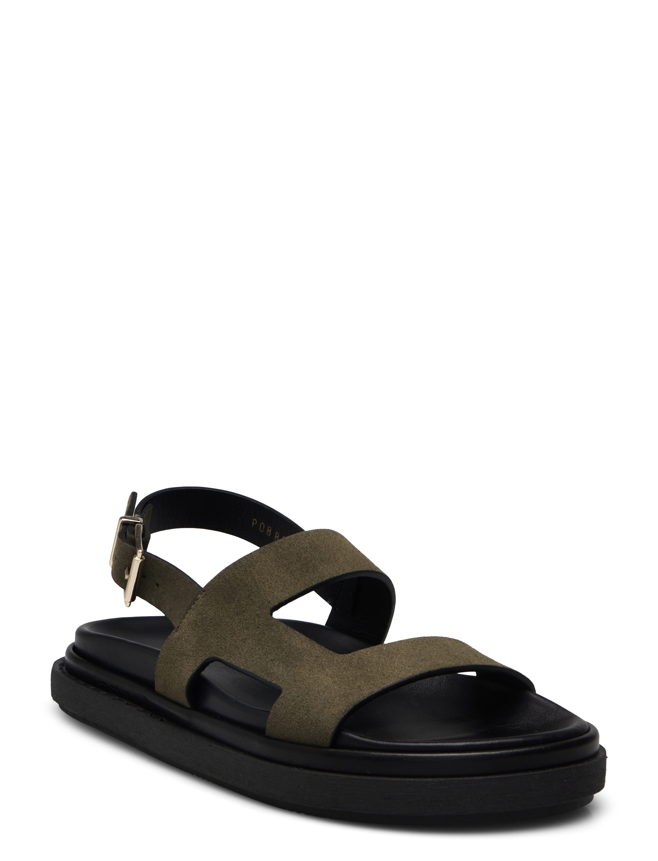 ALOHAS Lorelei Suede Leather Sandals, 36, Khaki green, Sandaler > Flade Sandals, Dame
