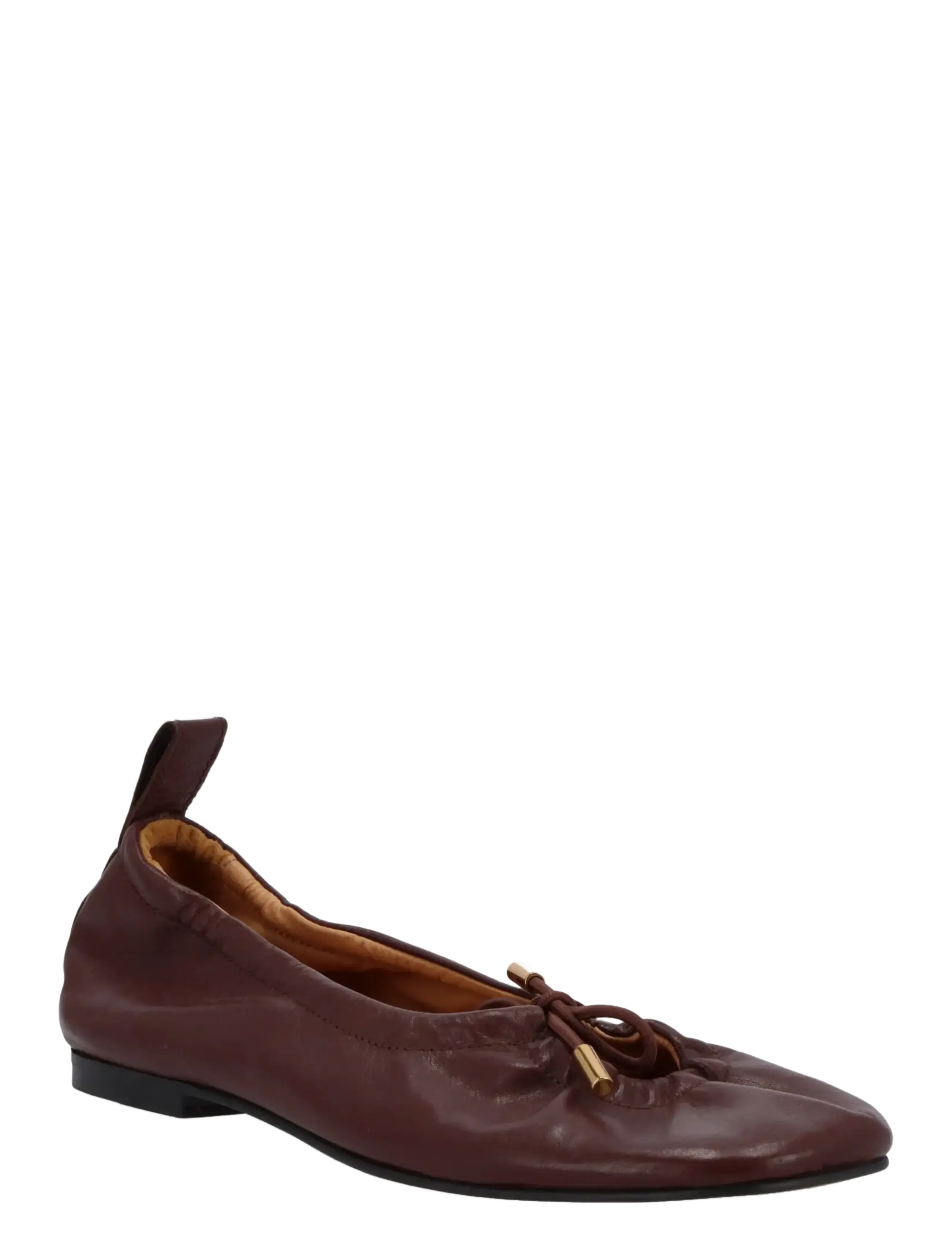 ALOHAS Rosalind Patent Brown Leather Ballet Flats - ALOHAS - BROWN / brown