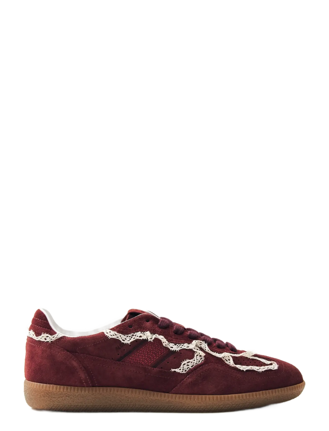 ALOHAS Tb.490 Crochet Chocolate Leather Sneakers - Transitional Layering - BURGUNDY / burgundy