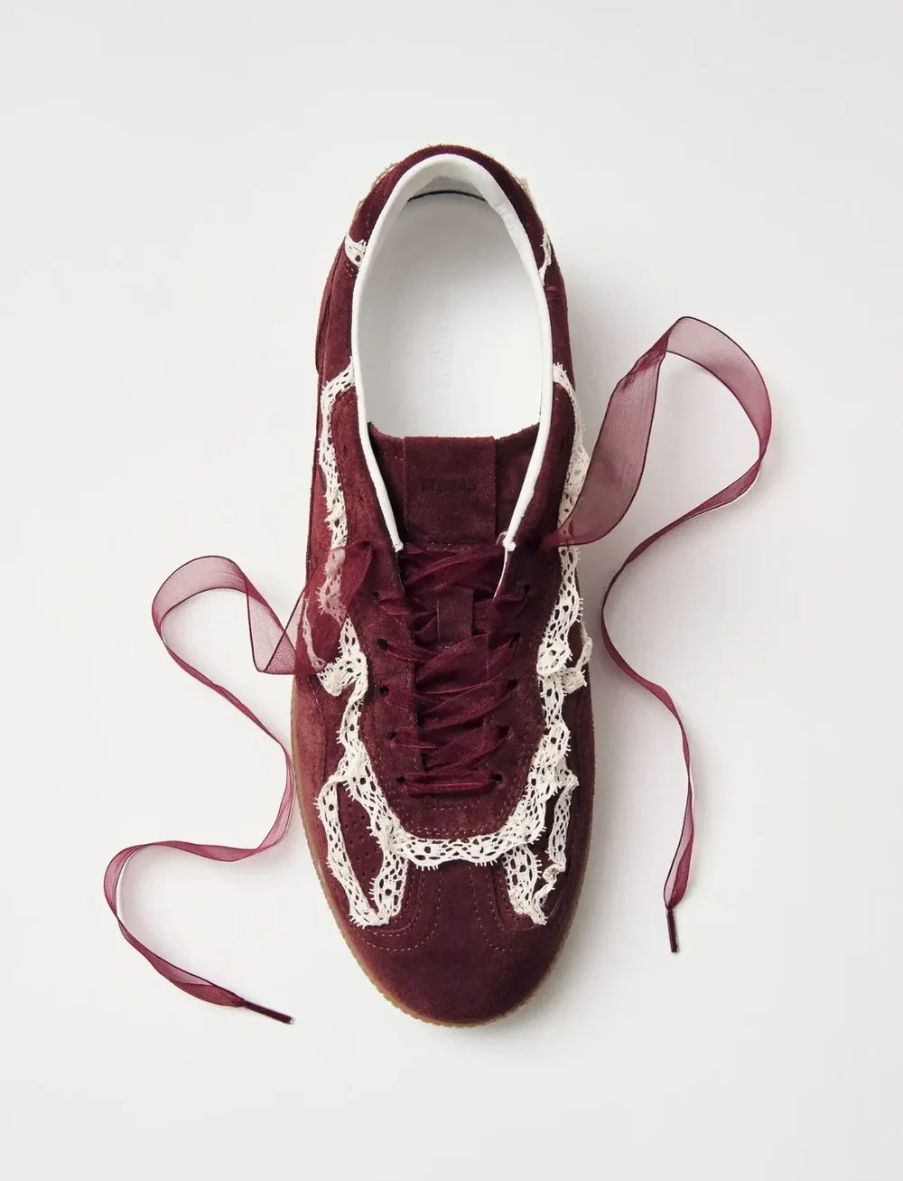 ALOHAS - Tb.490 Crochet Cream Leather Sneakers - madala säärega tossud - burgundy - 0