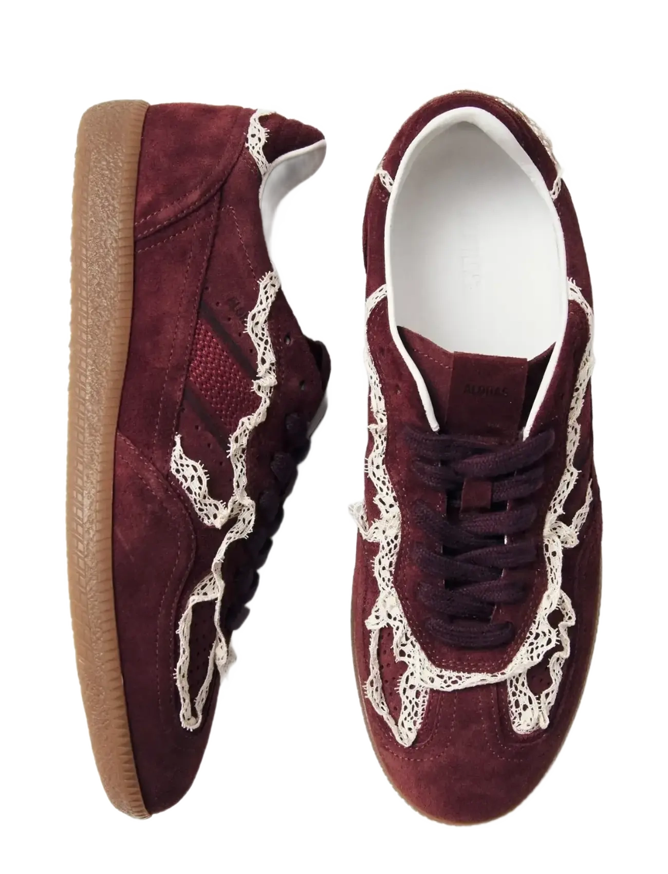 ALOHAS - Tb.490 Crochet Navy Leather Sneakers - konfirmation - burgundy - 2