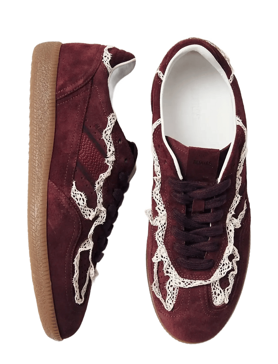 ALOHAS - Tb.490 Crochet Navy Leather Sneakers - konfirmation - burgundy - 2