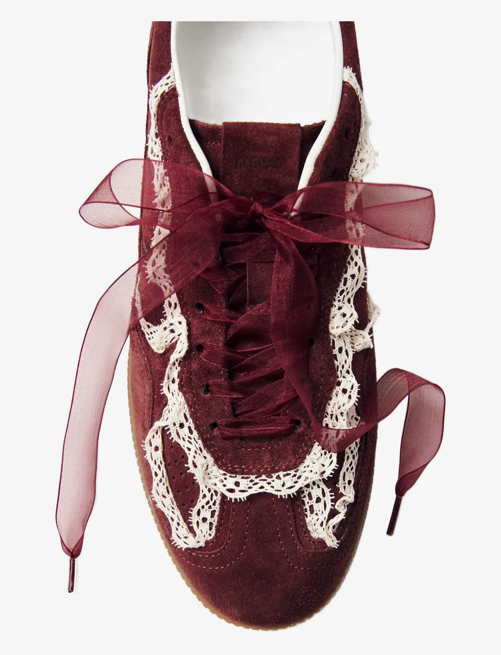 ALOHAS - Tb.490 Crochet Cream Leather Sneakers - madala säärega tossud - burgundy - 3