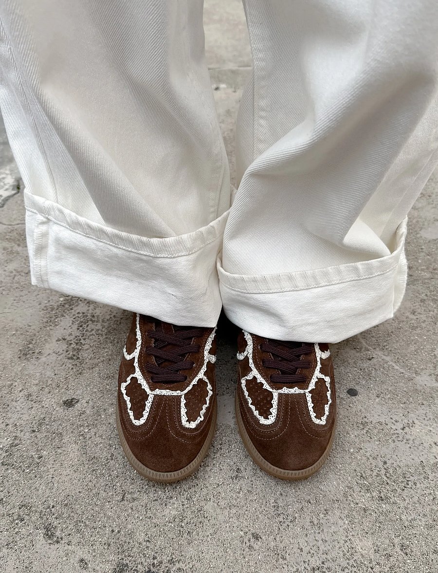 ALOHAS - Tb.490 Crochet Leather Sneakers - konfirmationstøj - chocolate brown - 0