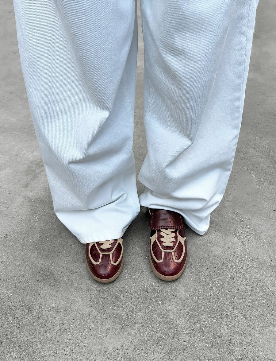 ALOHAS - Tb.490 Club Deep Burgundy Patent Leather Sneakers - laisvalaikio batai žemu aulu - burgundy - 0