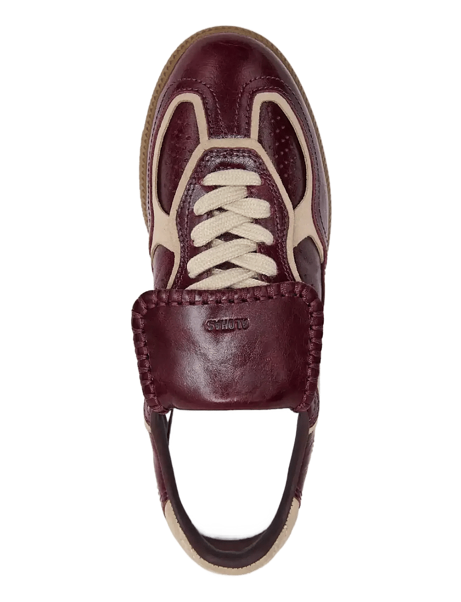 ALOHAS - Tb.490 Club Deep Burgundy Patent Leather Sneakers - laisvalaikio batai žemu aulu - burgundy - 4