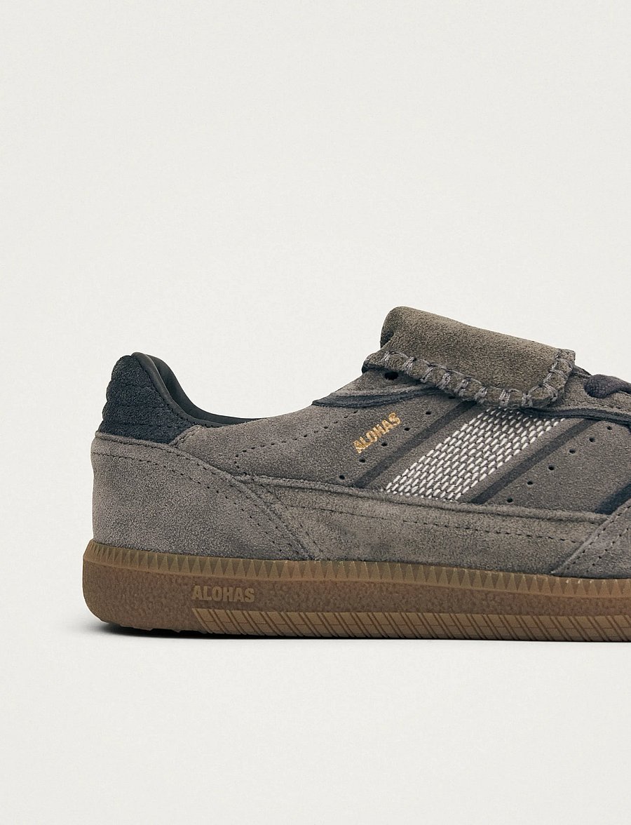 ALOHAS - Tb.490 Club Suede Dark Grey Leather Sneakers - matalavartiset tennarit - castor grey - 5