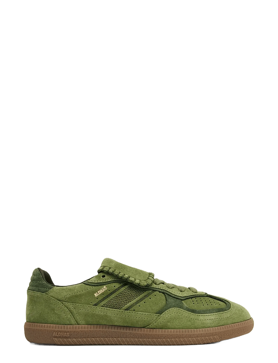 ALOHAS - Tb.490 Club Suede Dark Grey Leather Sneakers - niedrige sneaker - sap green - 2