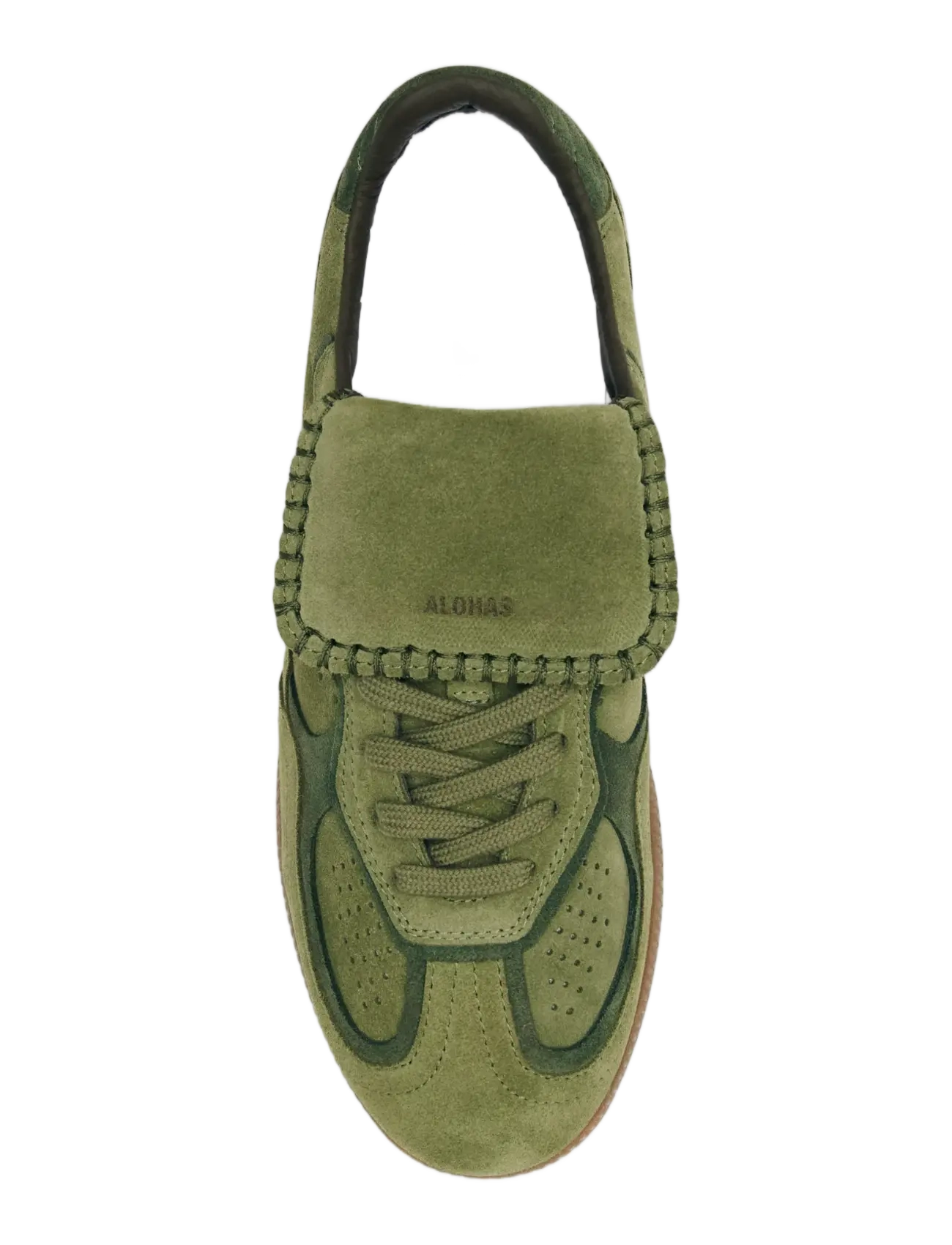 ALOHAS - Tb.490 Club Suede Dark Grey Leather Sneakers - niedrige sneaker - sap green - 3