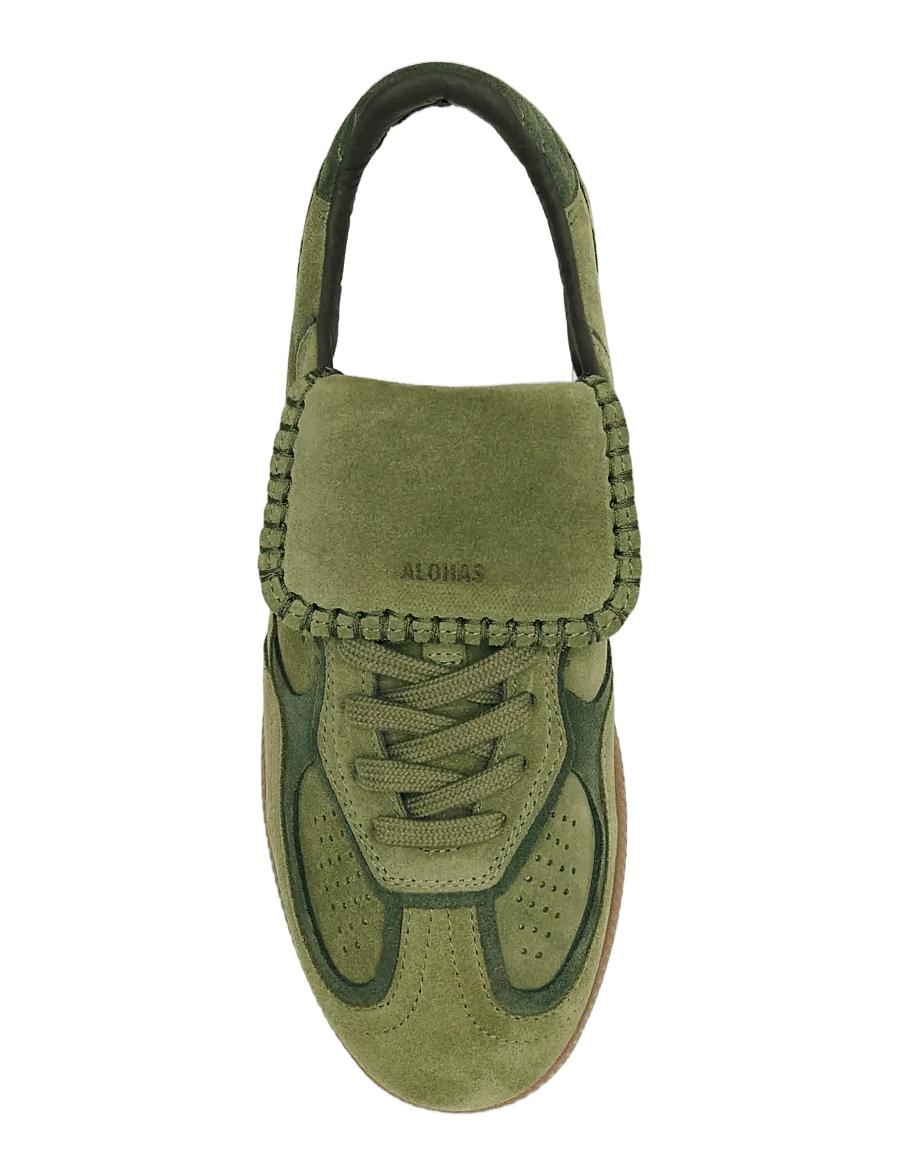 ALOHAS - Tb.490 Club Suede Dark Grey Leather Sneakers - niedrige sneaker - sap green - 3
