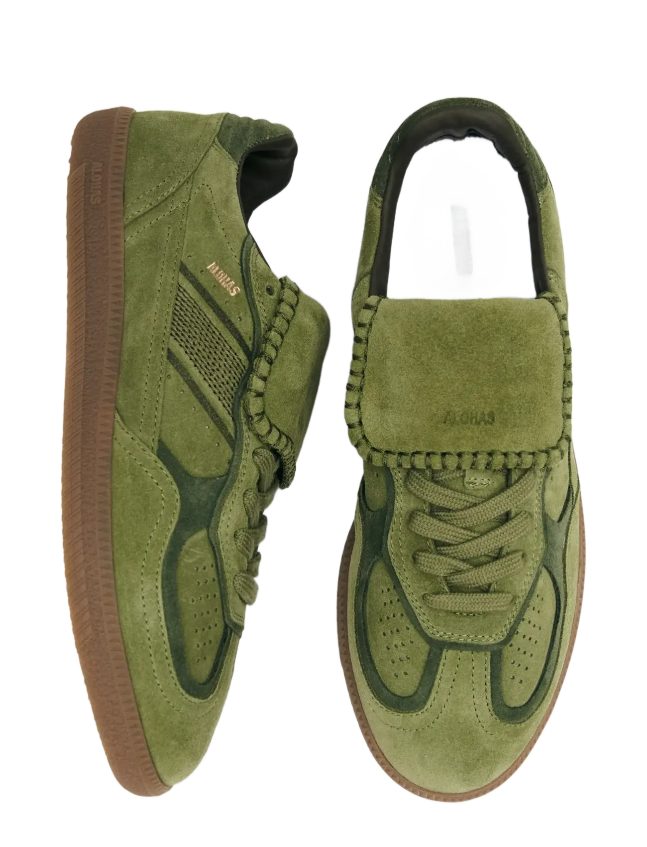 ALOHAS - Tb.490 Club Suede Dark Grey Leather Sneakers - niedrige sneaker - sap green - 5