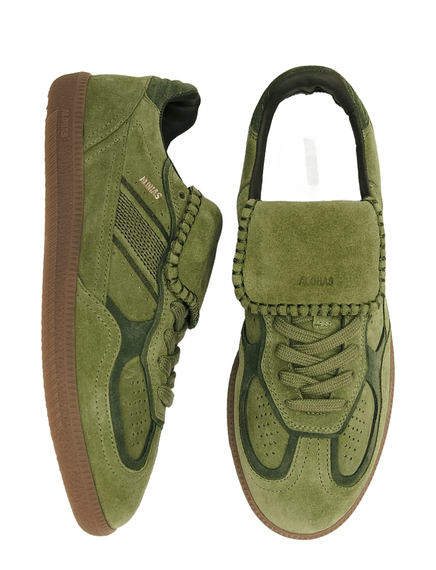 ALOHAS - Tb.490 Club Suede Dark Grey Leather Sneakers - niedrige sneaker - sap green - 5