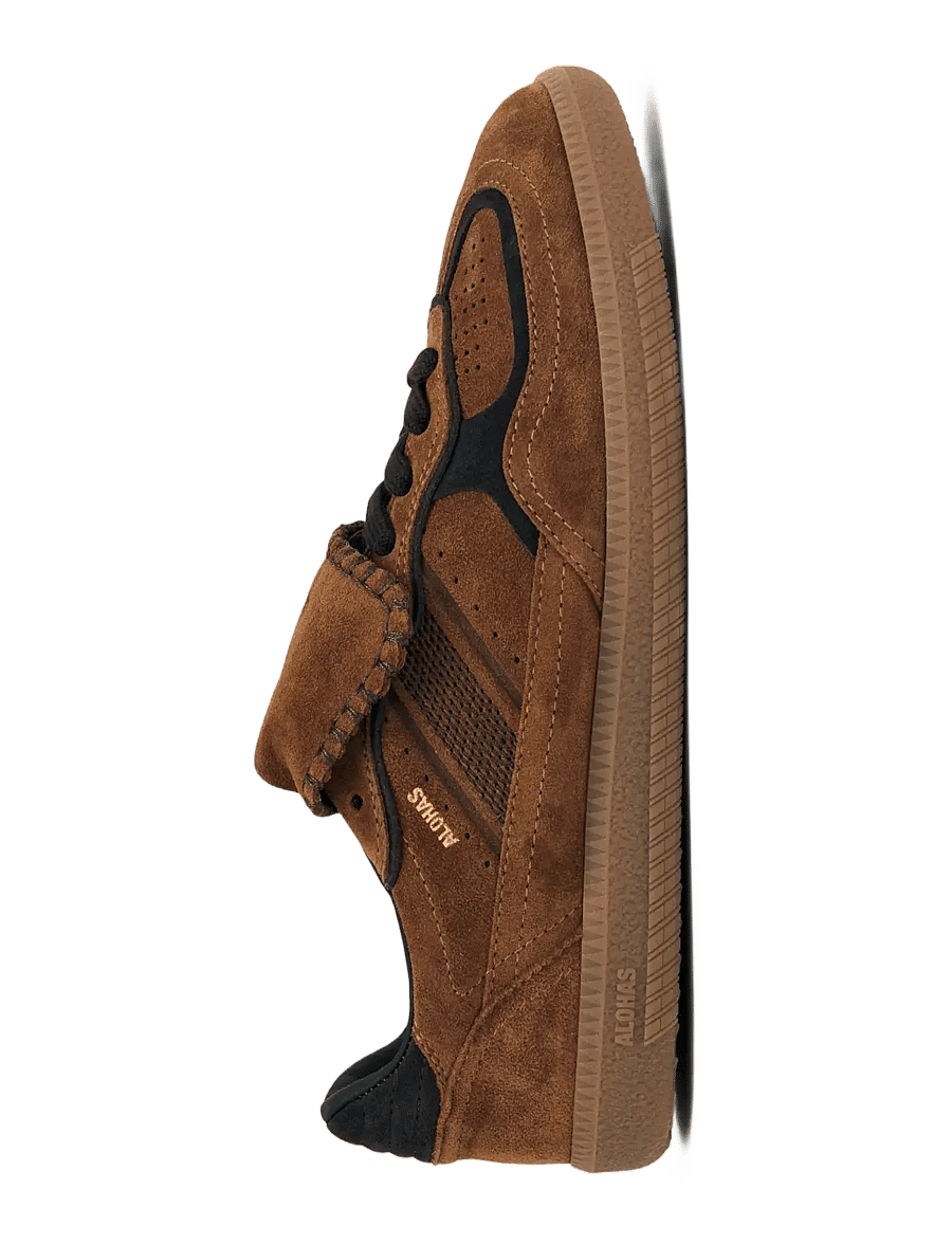 ALOHAS - Tb.490 Club Suede Dark Grey Leather Sneakers - baskets basses - tobacco brown - 3