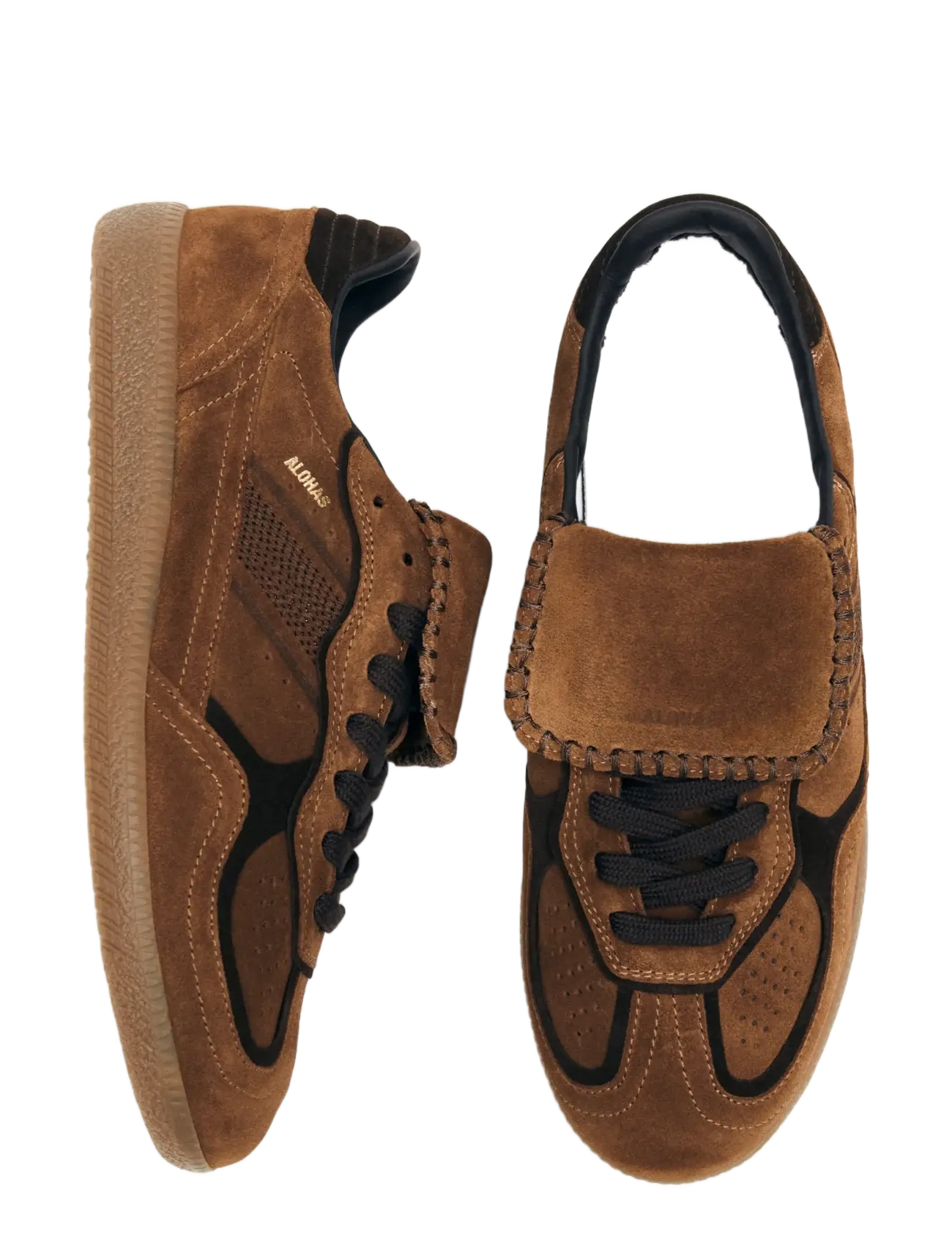 ALOHAS - Tb.490 Club Suede Dark Grey Leather Sneakers - lave sneakers - tobacco brown - 4