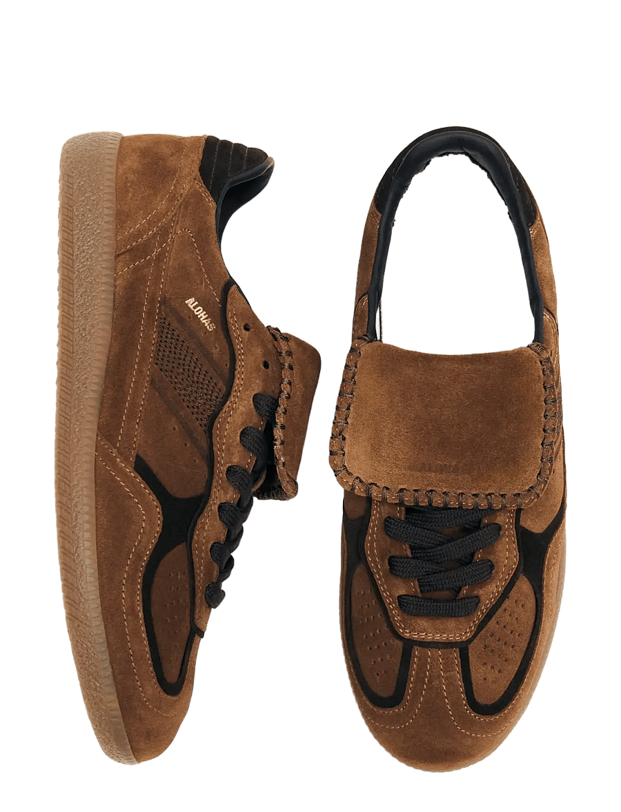 ALOHAS - Tb.490 Club Suede Dark Grey Leather Sneakers - baskets basses - tobacco brown - 4