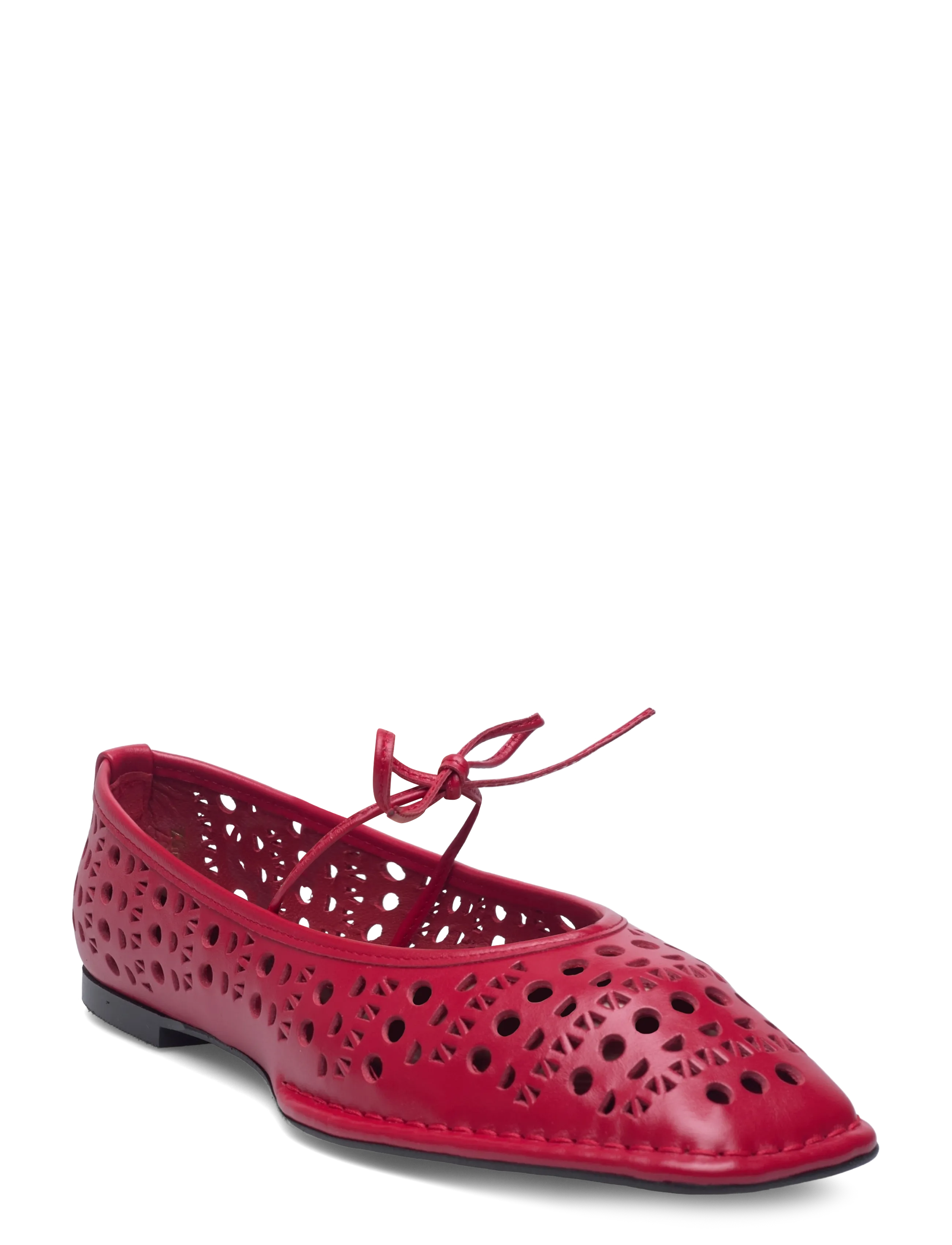 ALOHAS Sway Slit Leather Ballet Flats - Sko - RED / red
