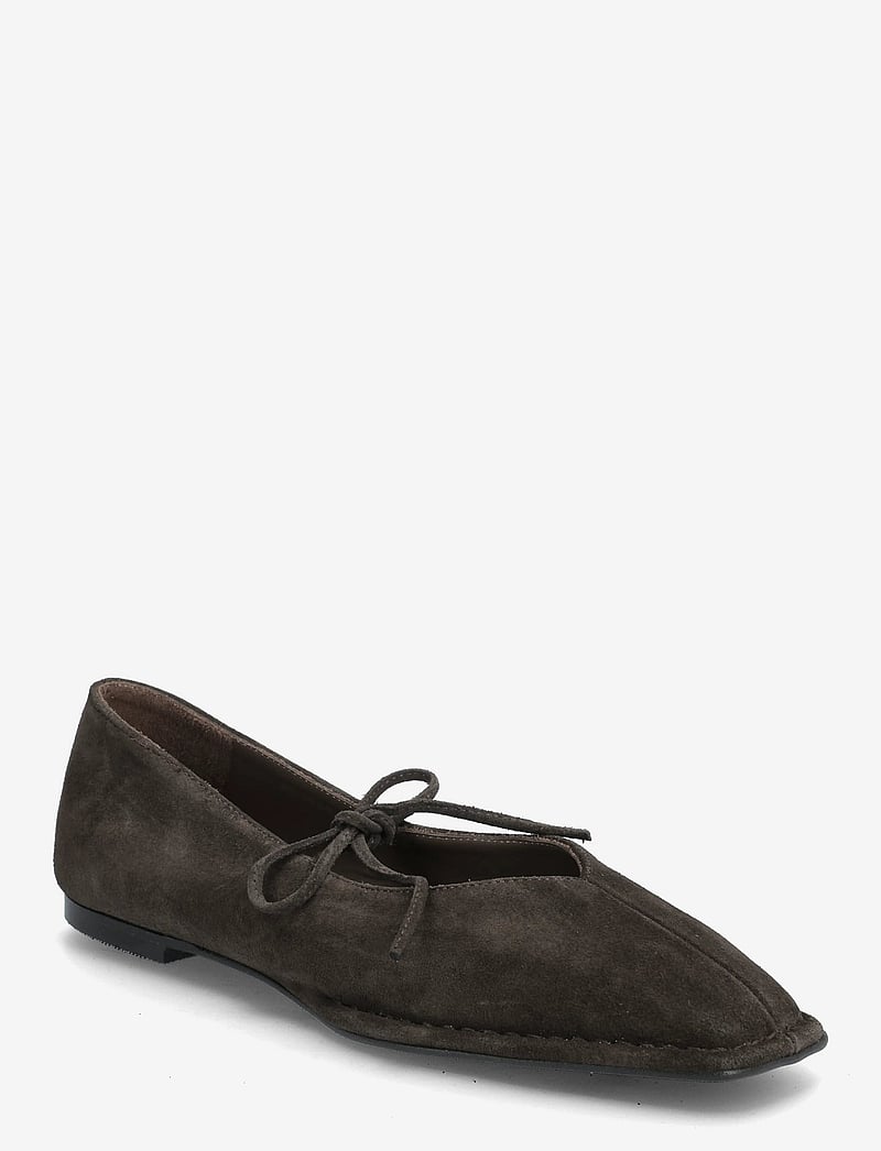 ALOHAS - Sway Suede Khaki Leather Ballet Flats - særlige begivenheder - coffee brown - 0