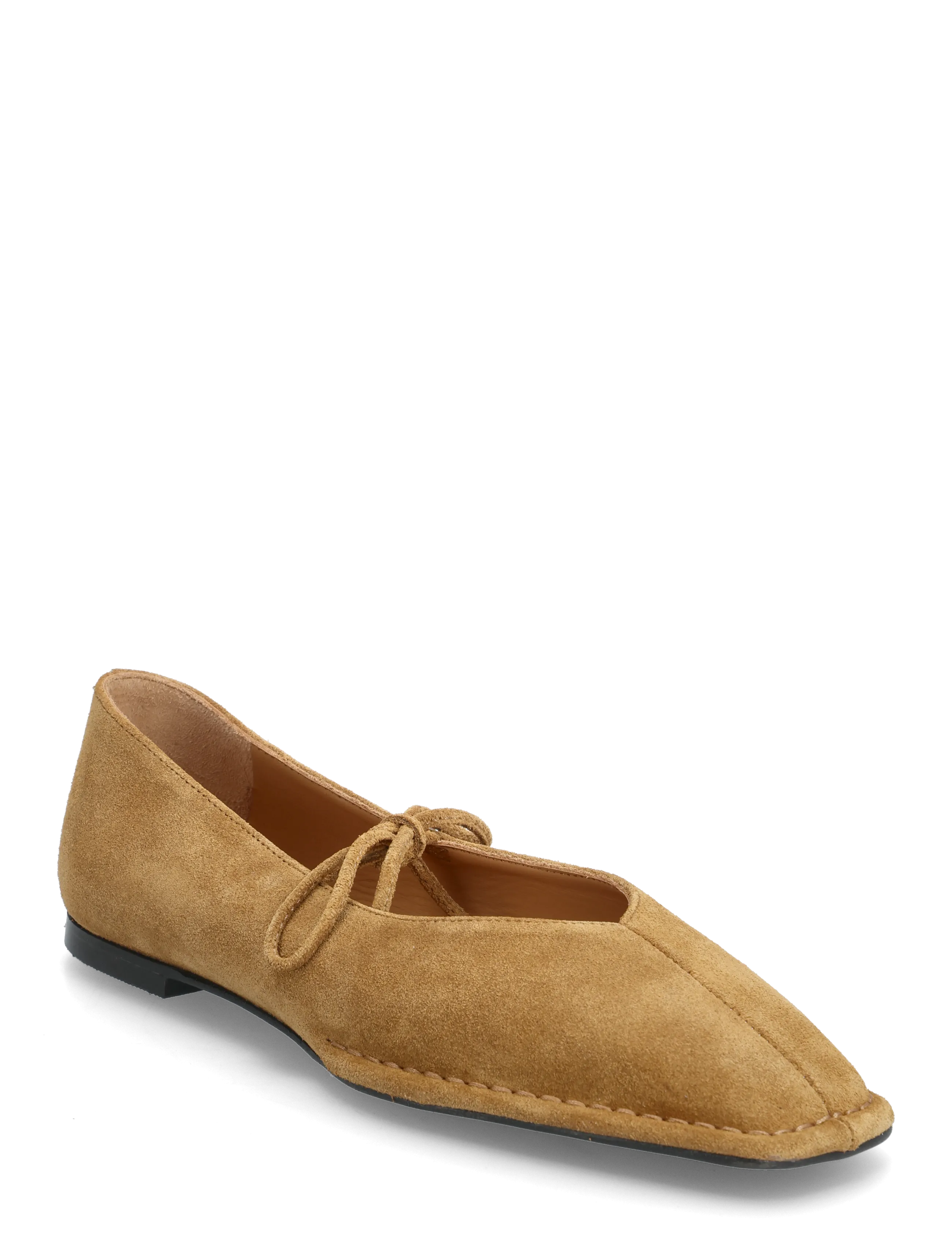 ALOHAS Sway Suede Tan Leather Ballet Flats, 41, Brown, Sko > Ballerinaer, Dame
