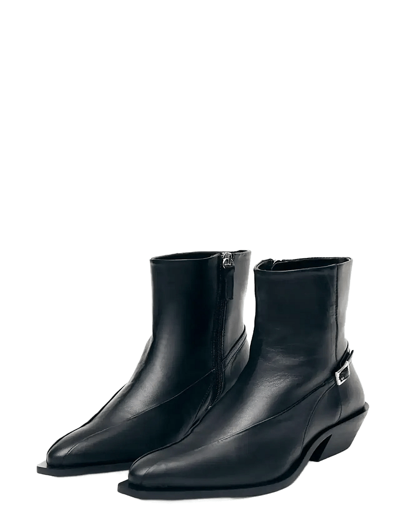 ALOHAS - Lizzie Leather Ankle Boots - kontsaga poolsaapad - black - 3